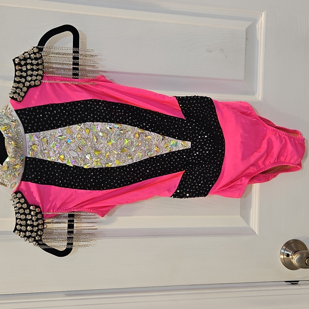 Glamour Pink and Black Dance Costume